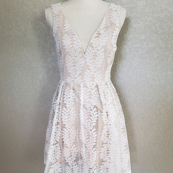 Lulu's All of my Heart white skater dress lace size Small - Picture 7 of 13